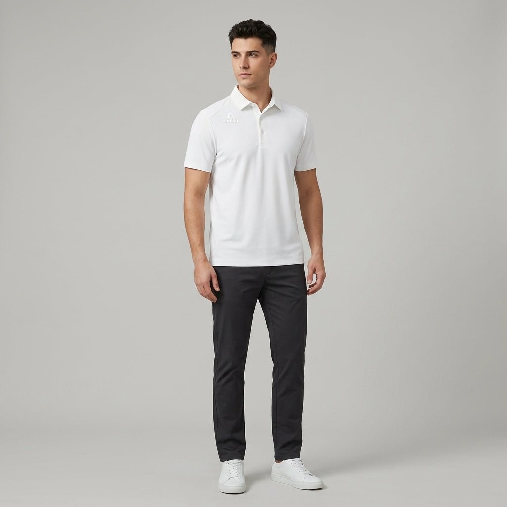 White Men's UV Protection Golf Polo