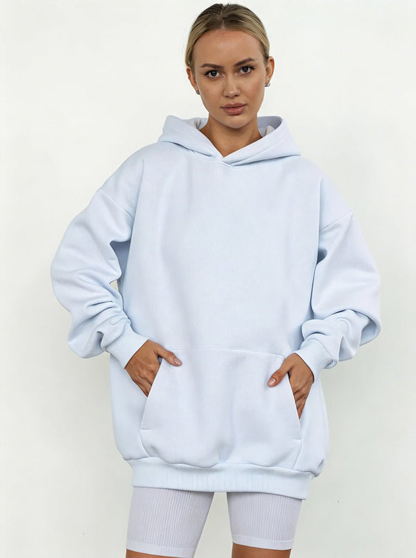 #White Oversized Pullover Hoodie
