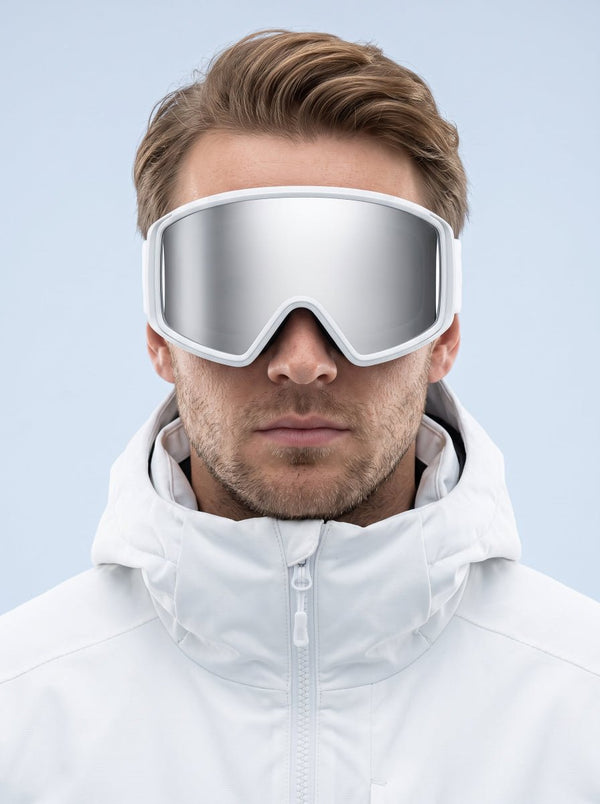 #White Dual Layer Anti Fog Snow Goggles