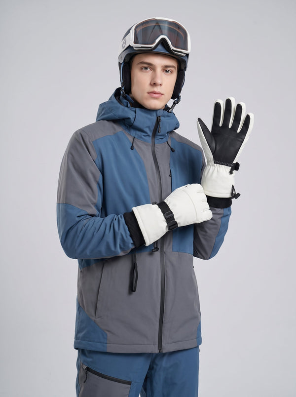 #white Waterproof Thermal Snow Gloves