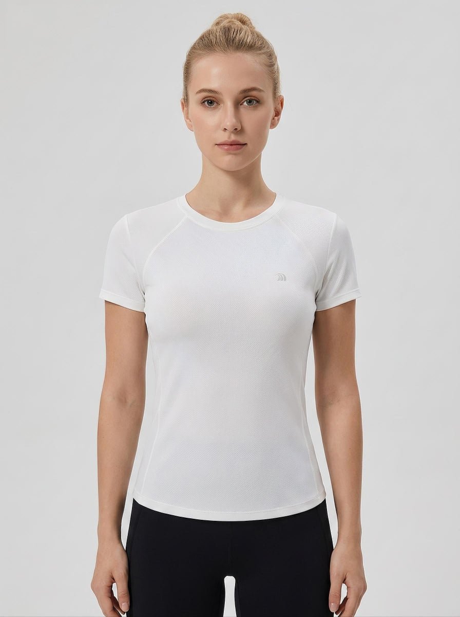 #White Women's Tight-fitting Yoga Top