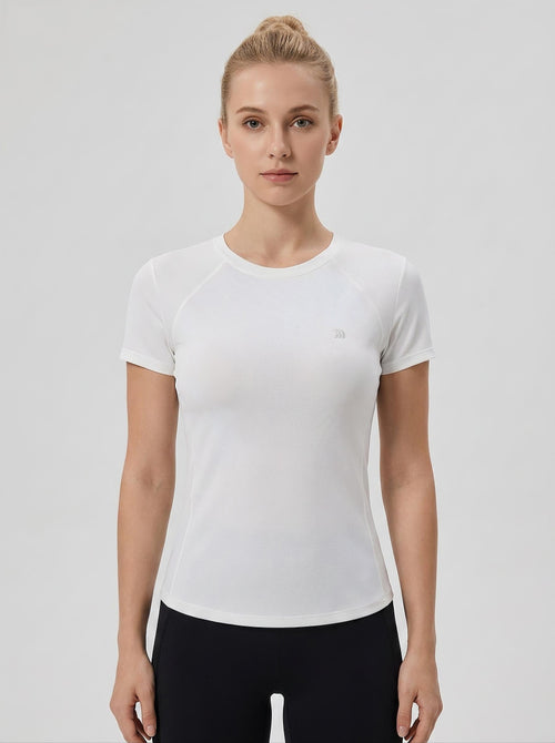#White Women's Tight-fitting Yoga Top