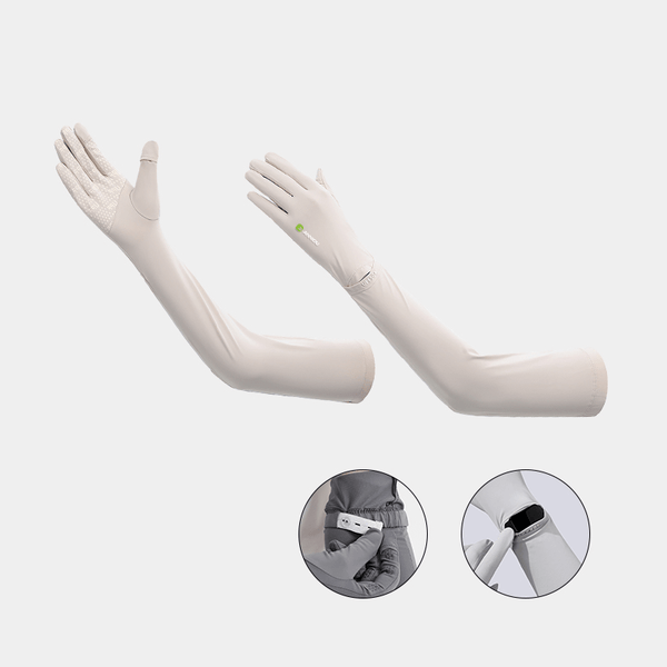 White anniou Cooling UV Protection Arm Sleeves