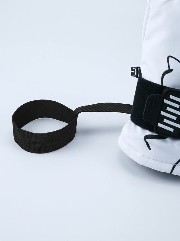 Widened Reinforced Wrist Strap with White Wrist Guard Snowboard Gloves