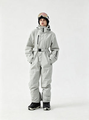 #lightgrey Wind Resistant Ski Suit for Skiing Snowboarding