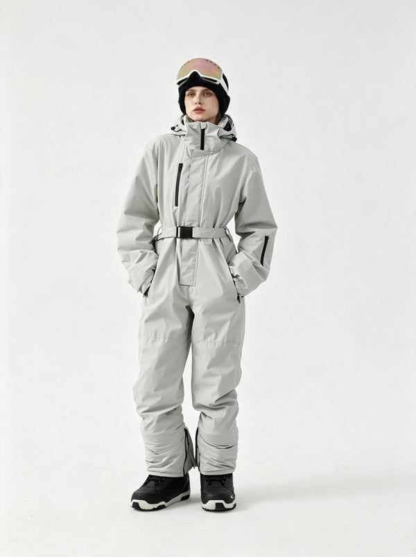 #lightgrey Wind Resistant Ski Suit for Skiing Snowboarding