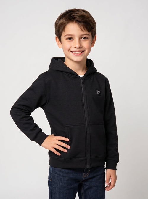 Winter Boys #Black Heated Zip Up Hoodie