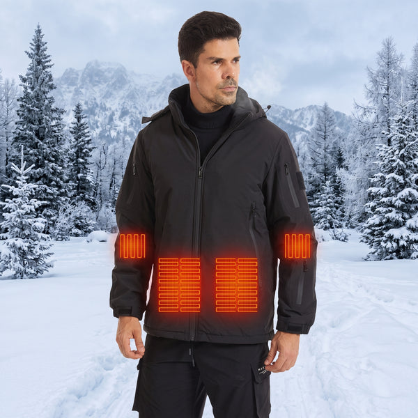 Winter Mens #Black Heated Softshell Jacket