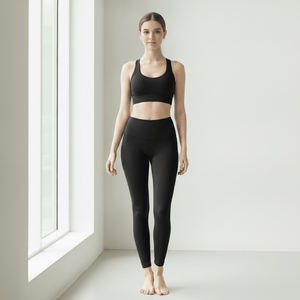 Women #Black Cropped Yoga Leggings
