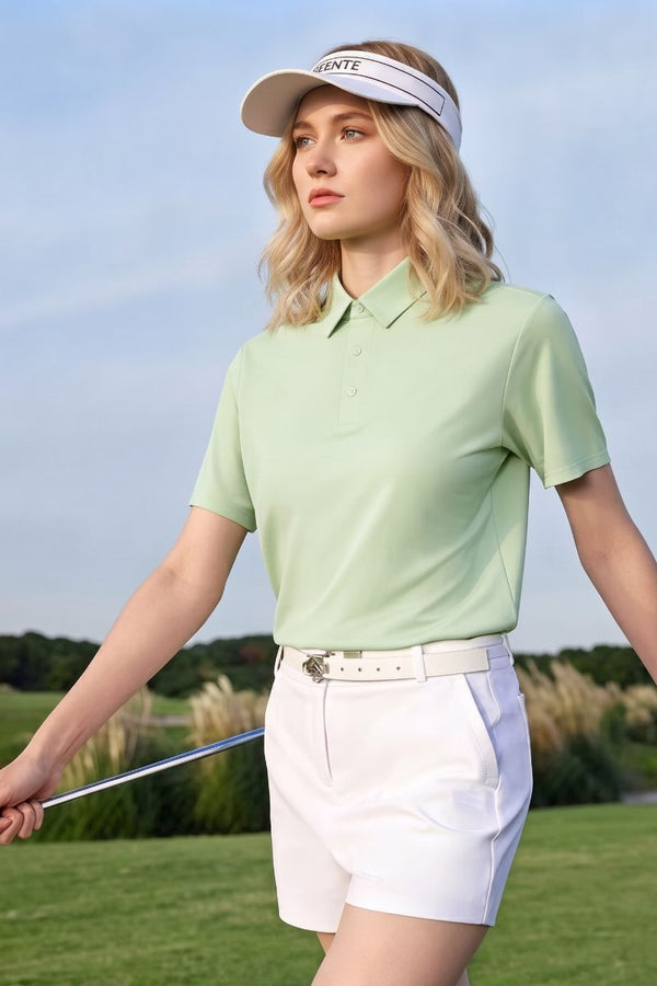 #Light green Moisture Wicking Women Golf Polo