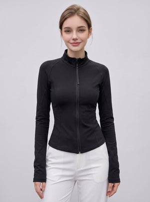 #Black Women Long sleeve fitness jacket