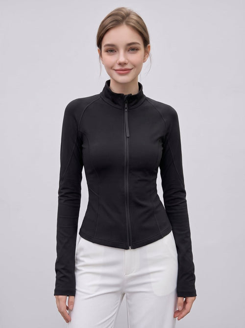 #Black Women Long sleeve fitness jacket