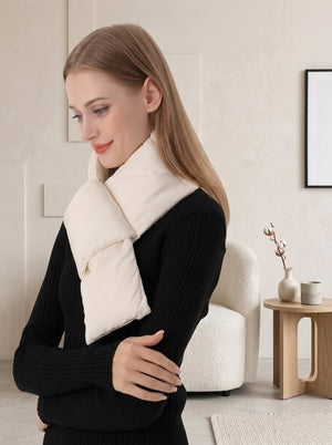 #Beige Women Padded Warm Scarf