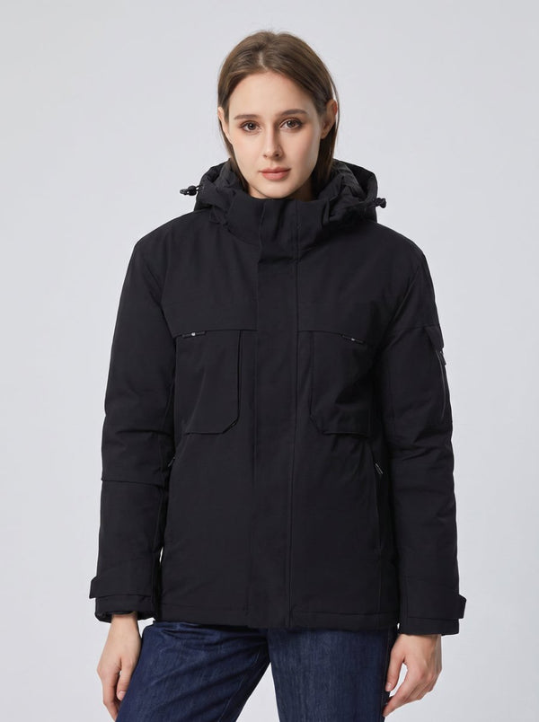 Womens #Black Dual Control Heated Softshell Jacket