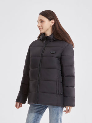 Womens #Black Heated Dual Control Padded Jacket
