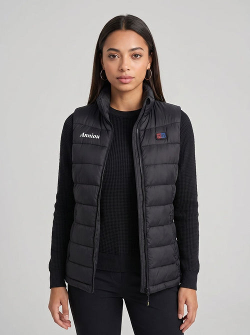 Women's Black Heated Puffer Vest