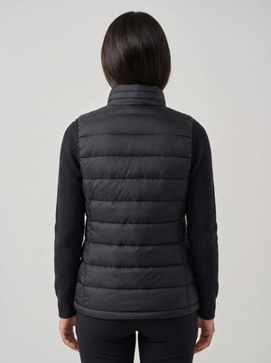Women's Black Heated Puffer Vest Back