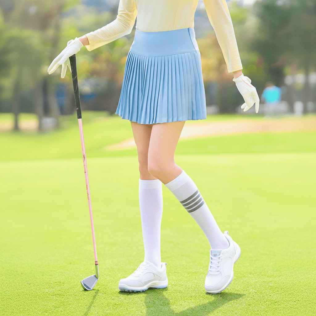 Women's Blue Golf Performance Pleated  Skirt