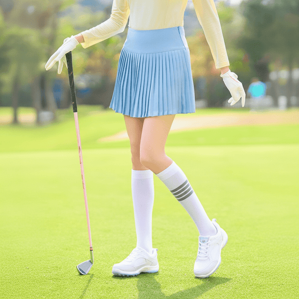 Women's #Blue Golf Performance Pleated  Skirt