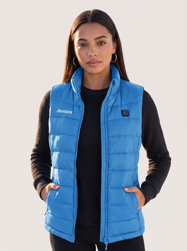 Women's Blue Heated Puffer Vest