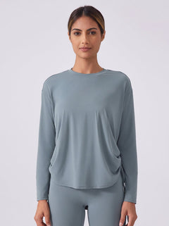 Womens #Blue Side Drawstring Quick Dry Pullover