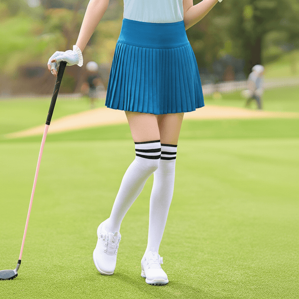 Women's #Dark Blue Golf Performance Pleated  Skirt