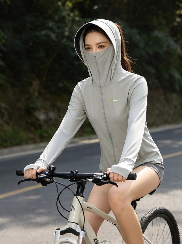 Womens #Grey Black Coated UV Protection Jacket