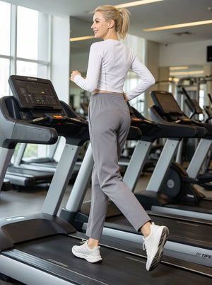 Womens #Grey Straight Leg Athletic Pants