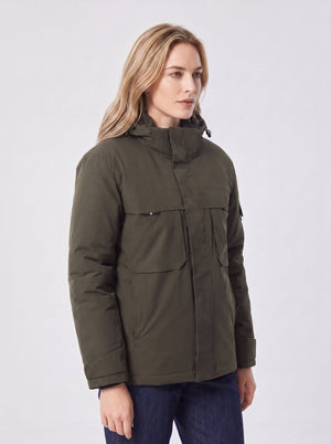 Womens #NavyGreen Heated Softshell Jacket