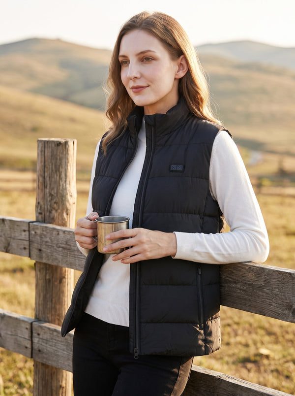 Women's #black Rechargeable Heated Vest