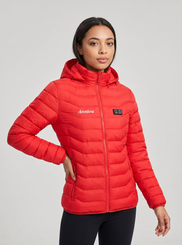 Women's Red Heated Puffer Jacket