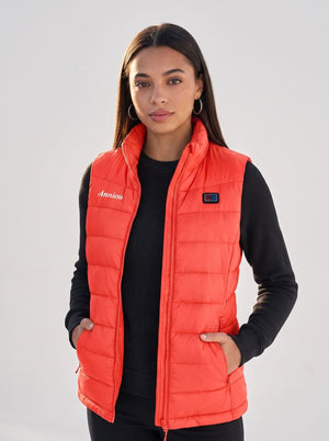 Women's Red Heated Puffer Vest