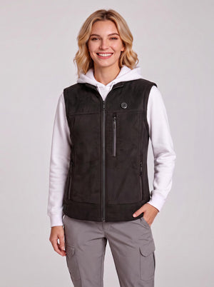 #black Women's Soft-shell Heated Vest