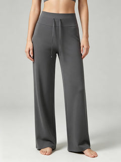 #Grey Women's Straight Wide-leg Pants