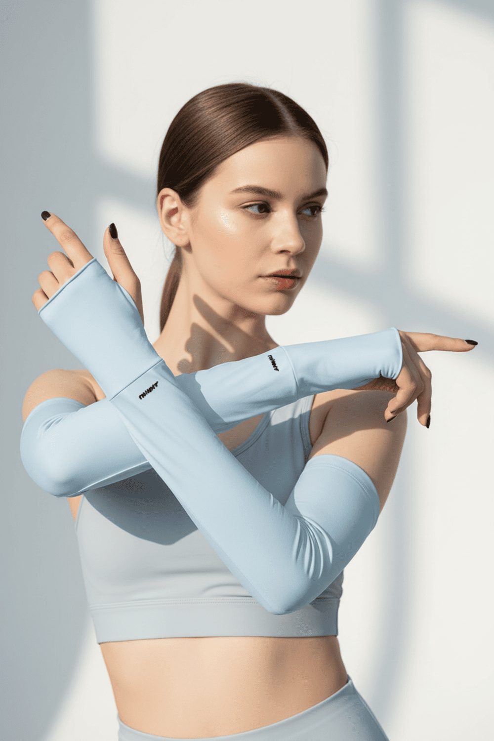 Women's light blue UV Cooling Arm Sleeves