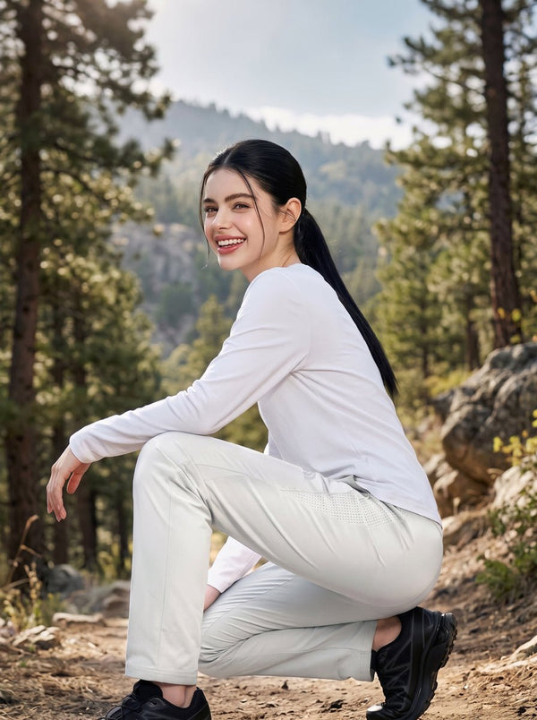 Womens #lightgrey Quick Dry Straight Leg Pants