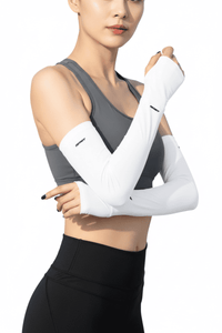 Women's white UV Cooling Arm Sleeves