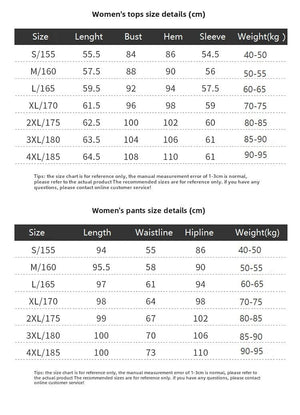 Womens 28 Area Heated Thermals size guide