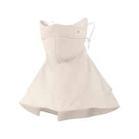 Womens Beige Raw Yarn UV Face Cover UPF 50+