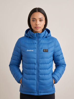 Women's Blue Heated Puffer Jacket