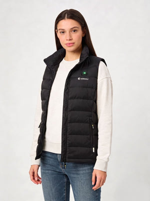 womens open zip classic heated vest in black 