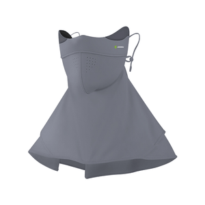 Womens Gray Raw Yarn UV Face Cover UPF 50+