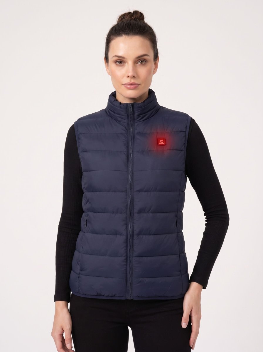 Women's Navy Heated puffer Gilet