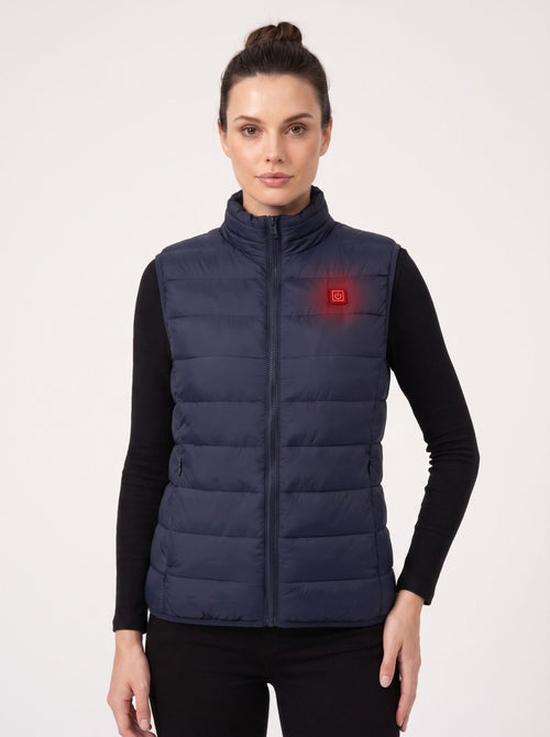 Women's Navy Heated puffer Gilet