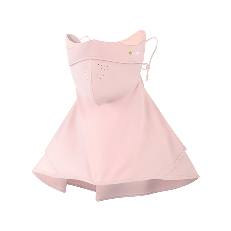 Womens Pink Raw Yarn UV Face Cover UPF 50+