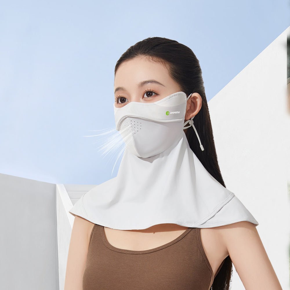 Womens Raw Yarn UV Face Cover UPF 50+ air flow