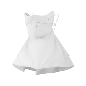 Womens White Raw Yarn UV Face Cover UPF 50+