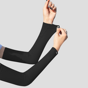 Womens black 2 in 1 Sun Protection Arm Sleeves