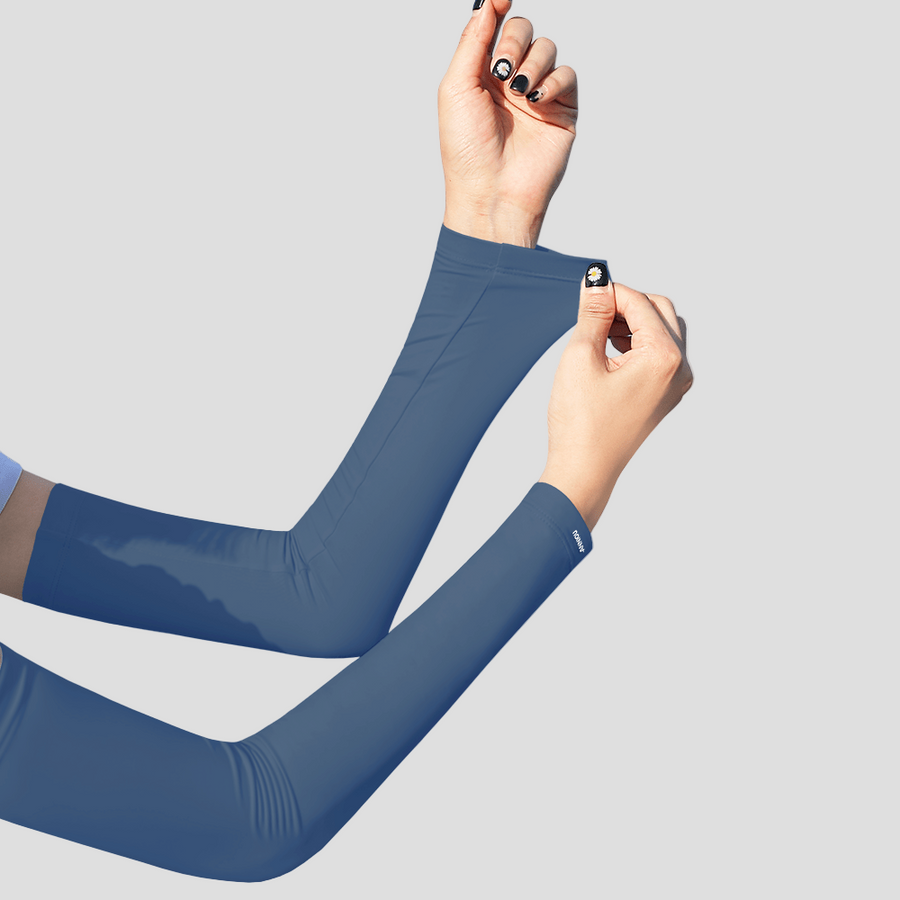 Womens daisy blue 2 in 1 Sun Protection Arm Sleeves