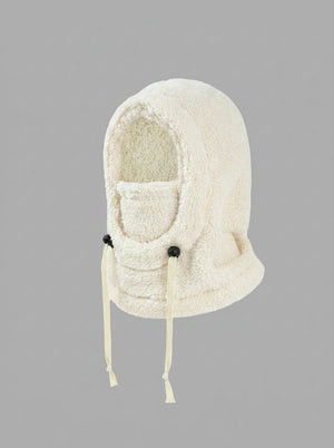 #White Kids Plush Balaclava Hat